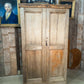 Antique Early Victorian Pine Narrow Hall Housekeeper Cloak Storage Cupboard, c 1830