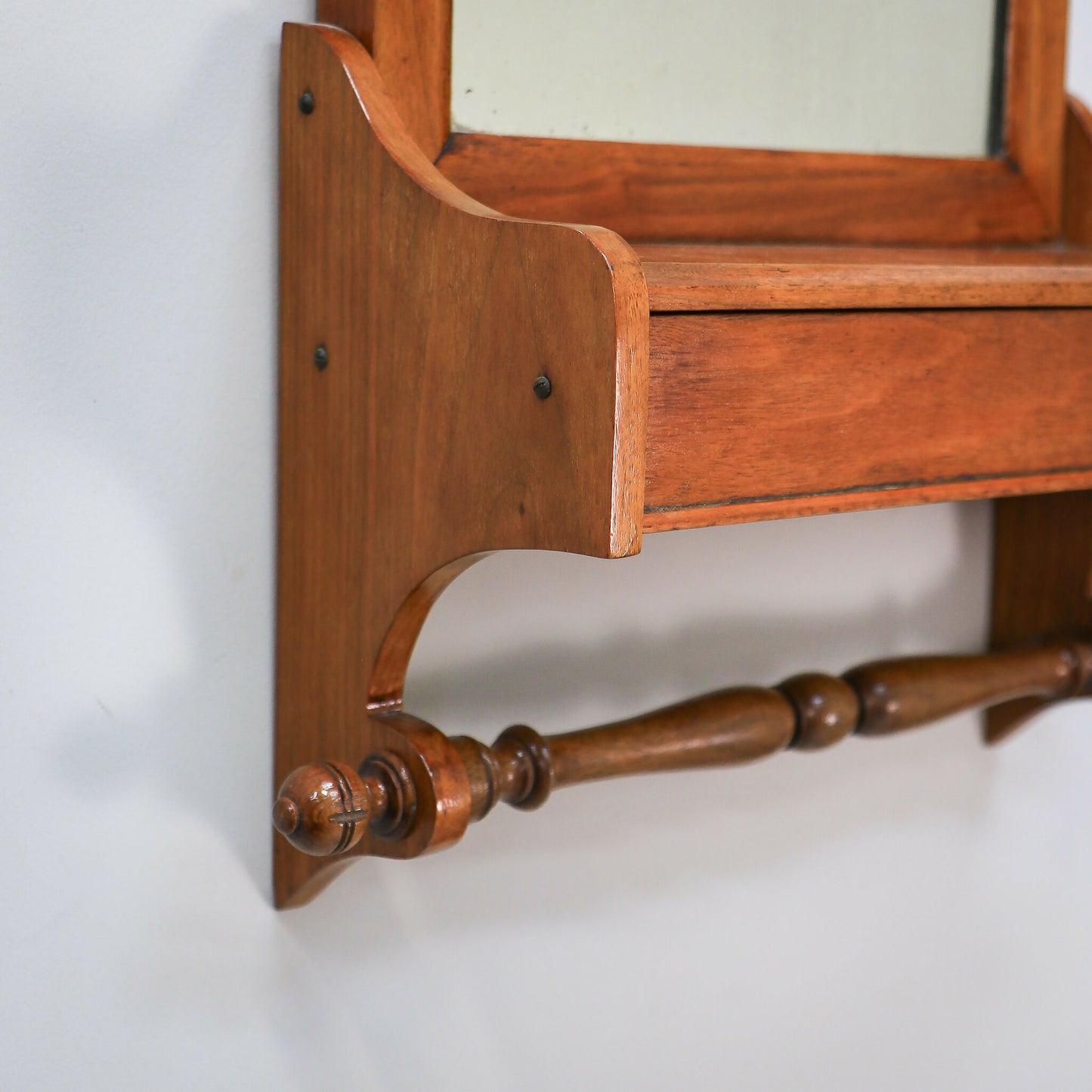 Arts and Crafts Bathroom Wall Mirror with Towel Rail and Box
