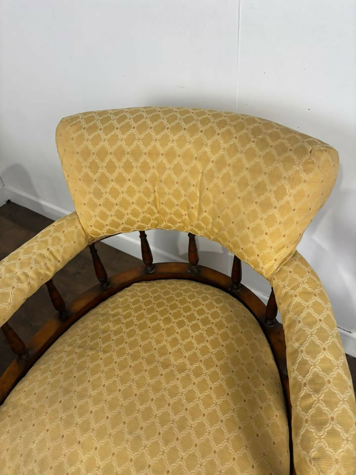 Pair of Edwardian Mahogany Upholstered Tub Chairs