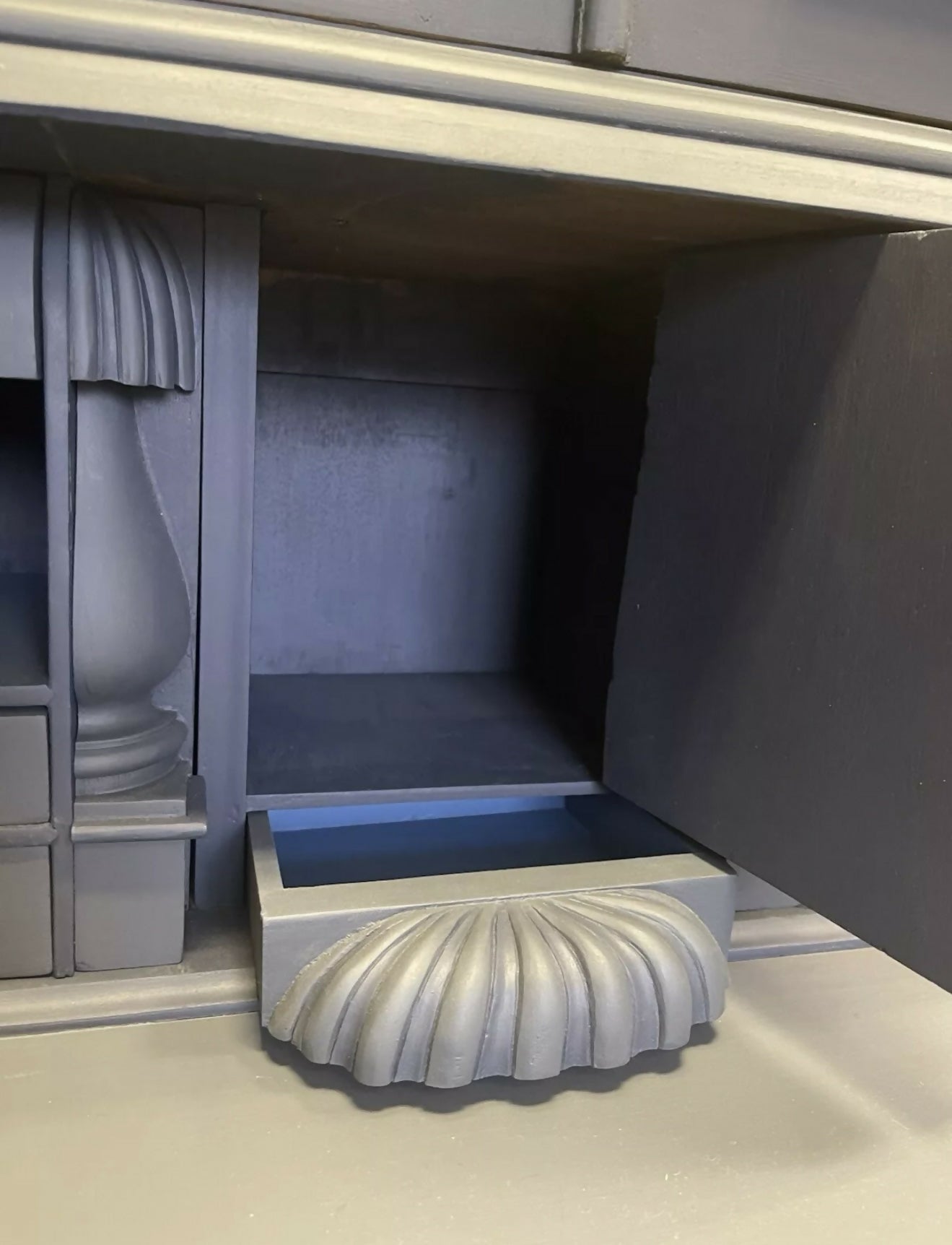 Writing Bureau with upper glass fronted Bookcsse