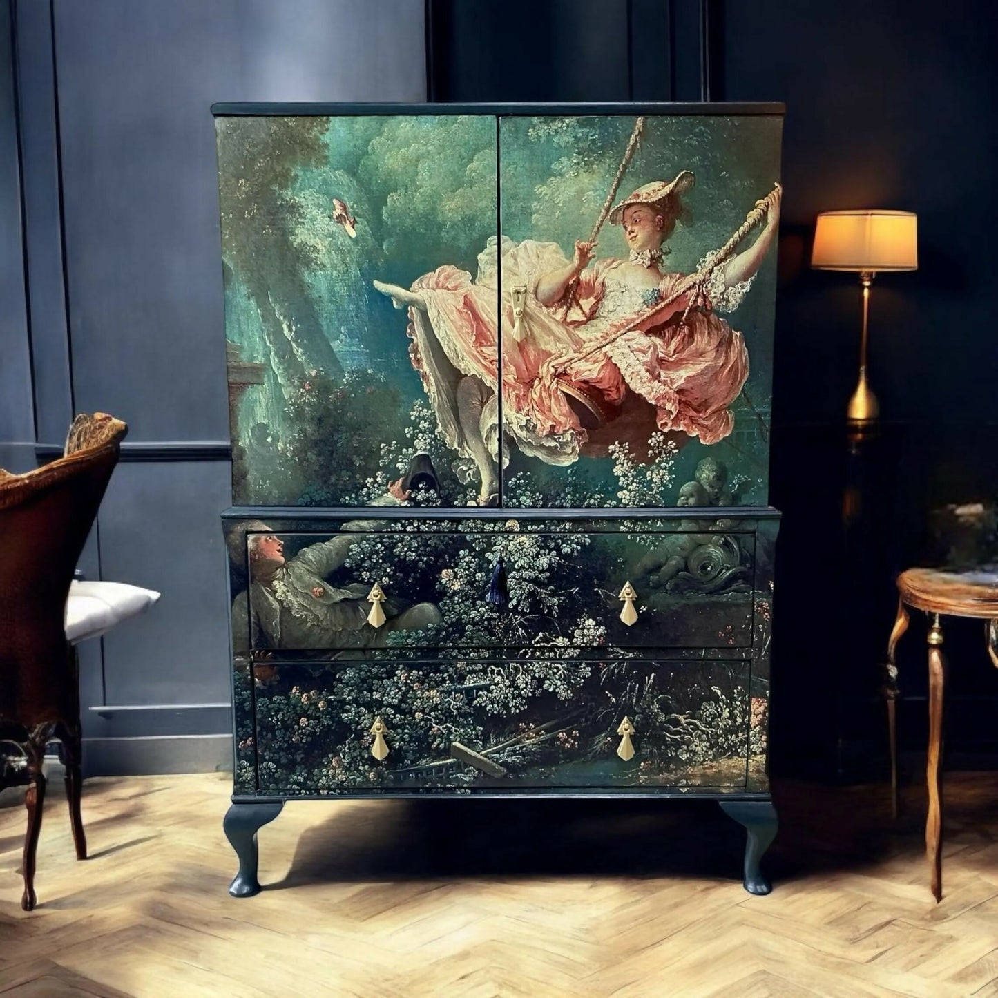 Upcycled Vintage Drinks Cabinet For Cocktail Lounge | Linen Cupboard | Bedroom Sto