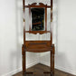 Vintage Oak Hall Coat Stand with Mirror & Storage