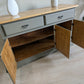 Vintage Oak Sideboard | Olive Green Painted Sideboard with Natural Oak Top
