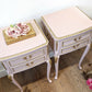 Dusky pink louis bedside cabinets