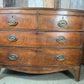 Antique Georgian Bowfront Two over Two Chest of Drawers, c 1820
