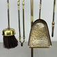 Fireplace Set Vintage French Style Brass 5 Piece Companion Set LOT 6445