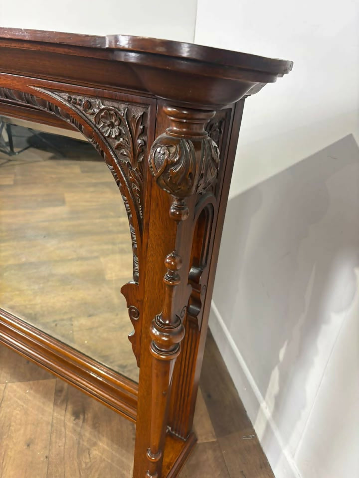 Victorian Mahogany Carved Mirror