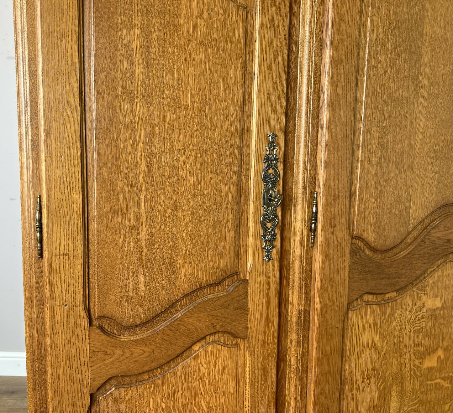 Wardrobe Vintage French Louis XVI Style Oak Four Door Carved Armoire LOT 6455
