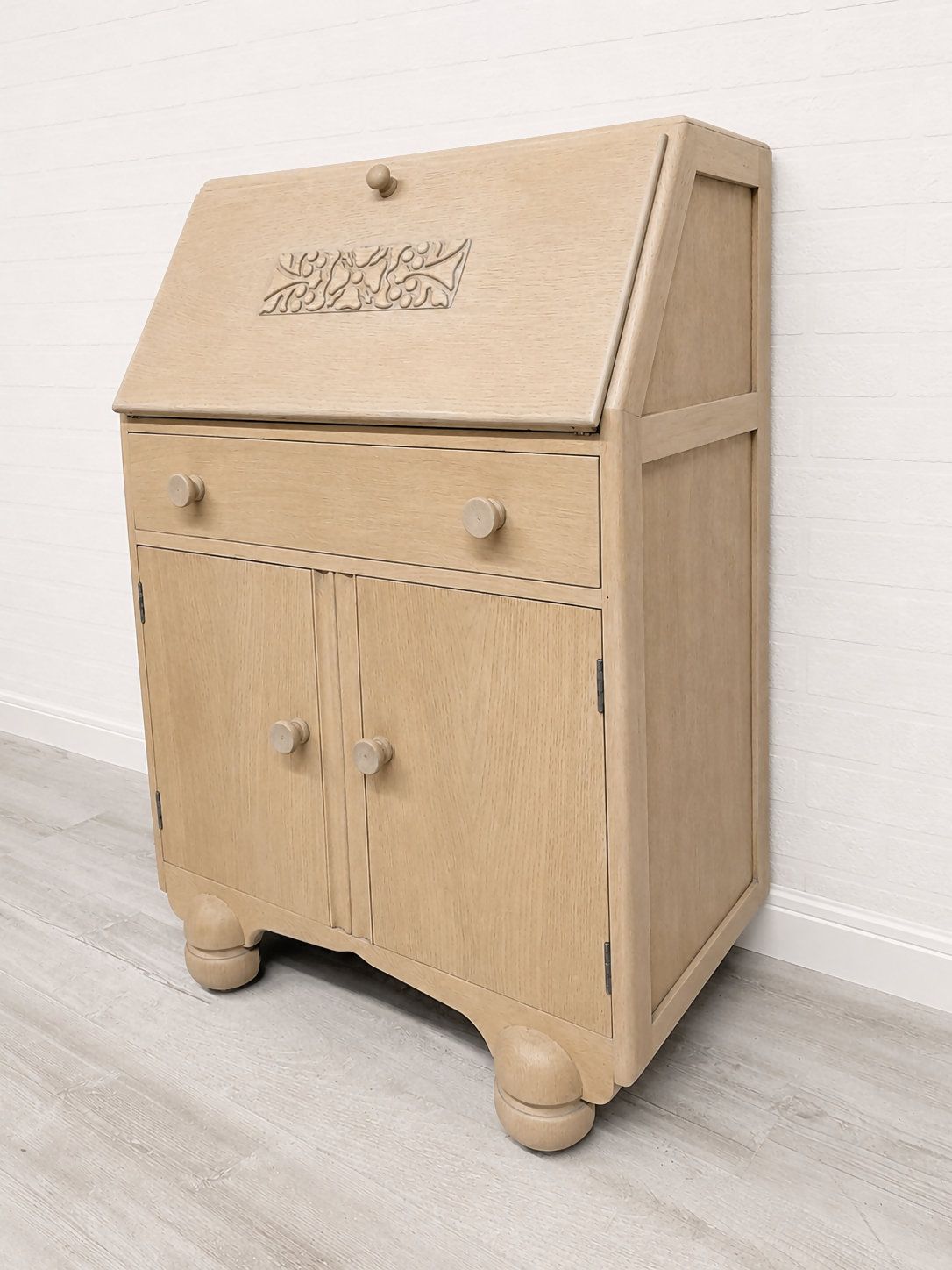 Art Deco Solid Oak Bureau Desk
