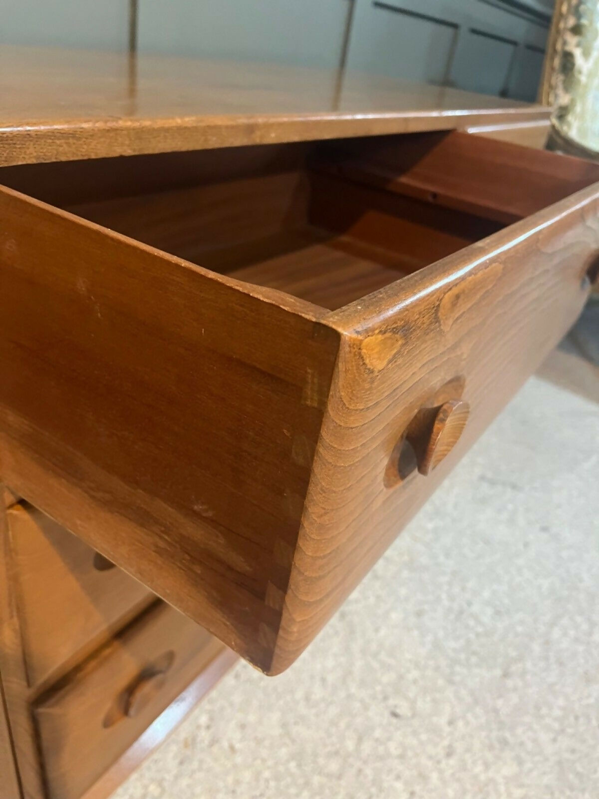 Vintage Ercol Sideboard Model No. 455 Solid Elm