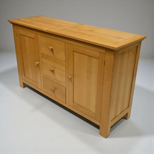 Light Oak Sideboard 2 Cupboards 3 Central Drawers Shelves FREE UK Delivery*. SBR10990/0110E