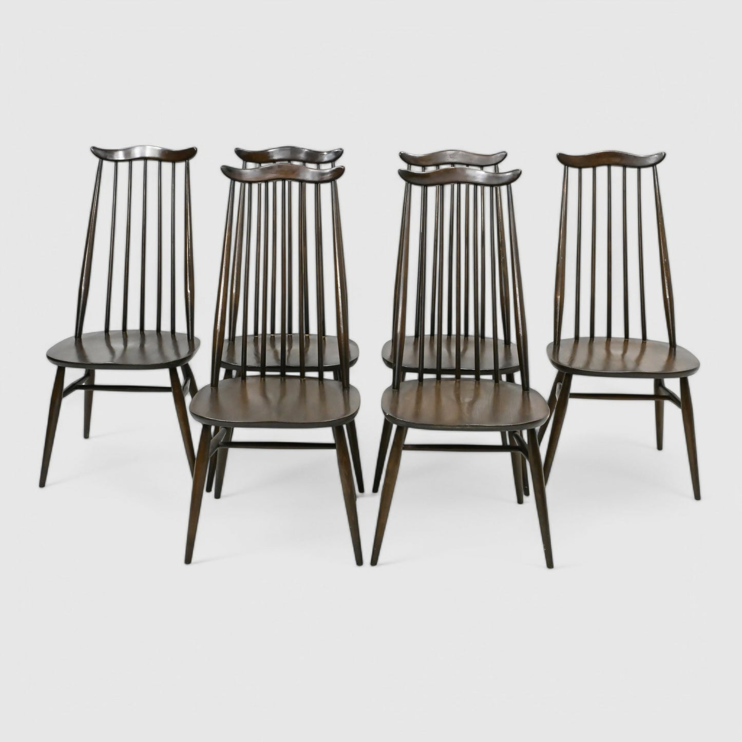 6 Ercol Number 369 Windsor Goldsmith Dining Chairs Dark Finish FREE UK Delivery. SBR10215/1803E