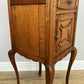 Bedside Table Antique French Marble Top Oak Cabinet Carved Cupboard LOT 6394
