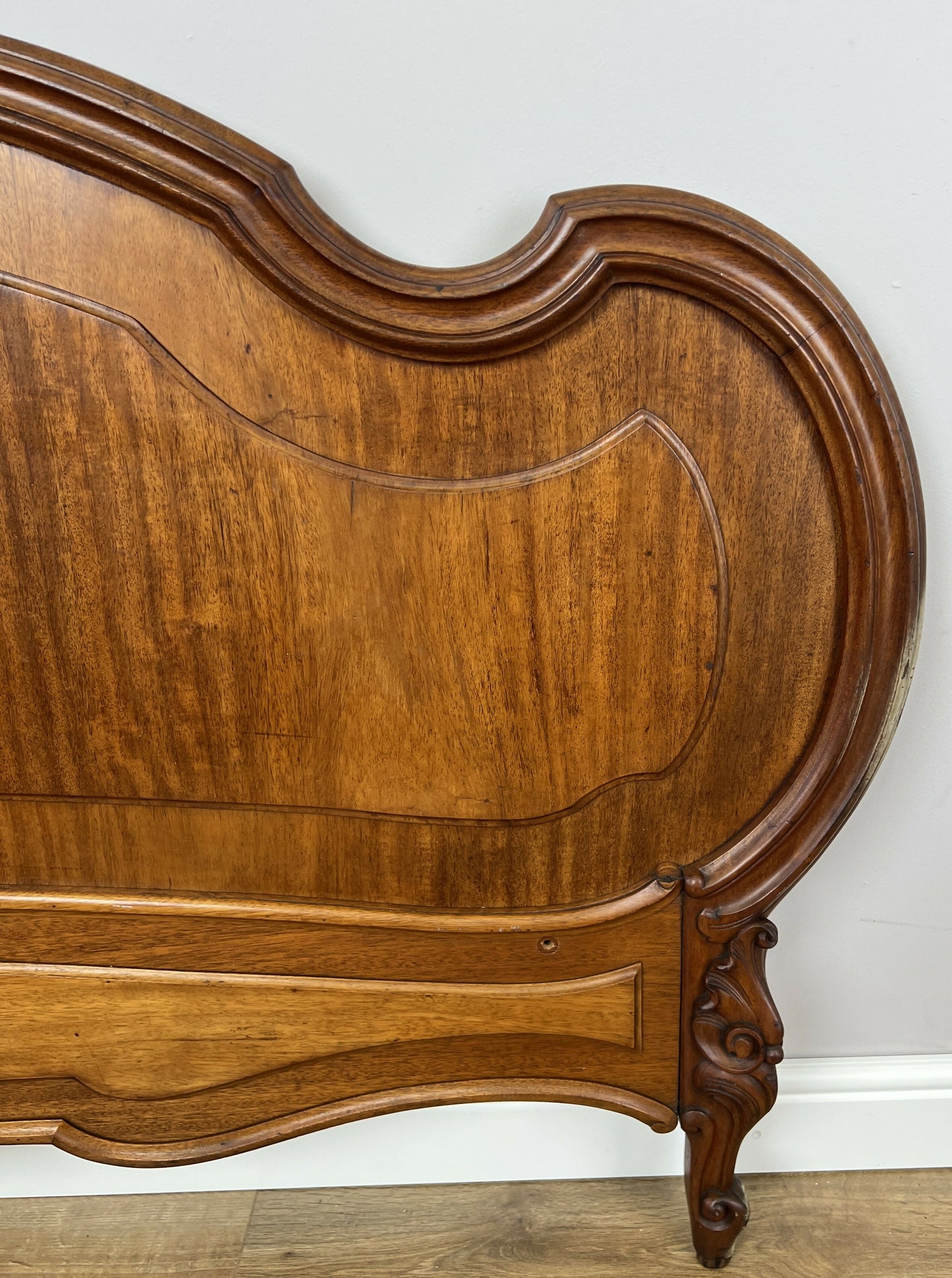 Footboard Antique French Style Walnut Double Bed Carved Footboard LOT 6447