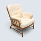 Ercol Jubilee Easy Chair Cream Floral Upholstery New Webbing FREE UK Delivery*