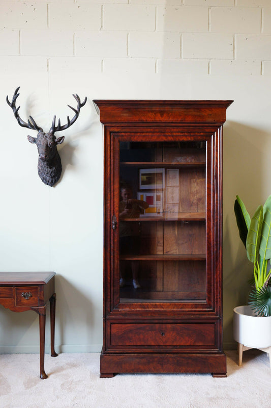French Louis Philippe Vintage Cabinet In Flame Mahogany – France, C.1840