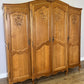 Wardrobe Vintage French Louis XVI Style Oak Four Door Carved Armoire LOT 6463