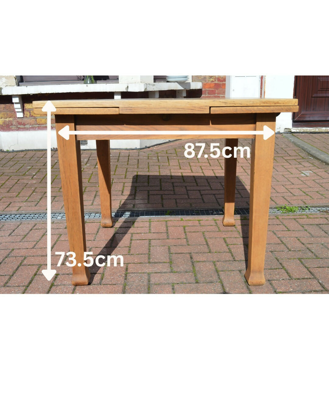 Solid Oak Extendable Dining Table Vintage