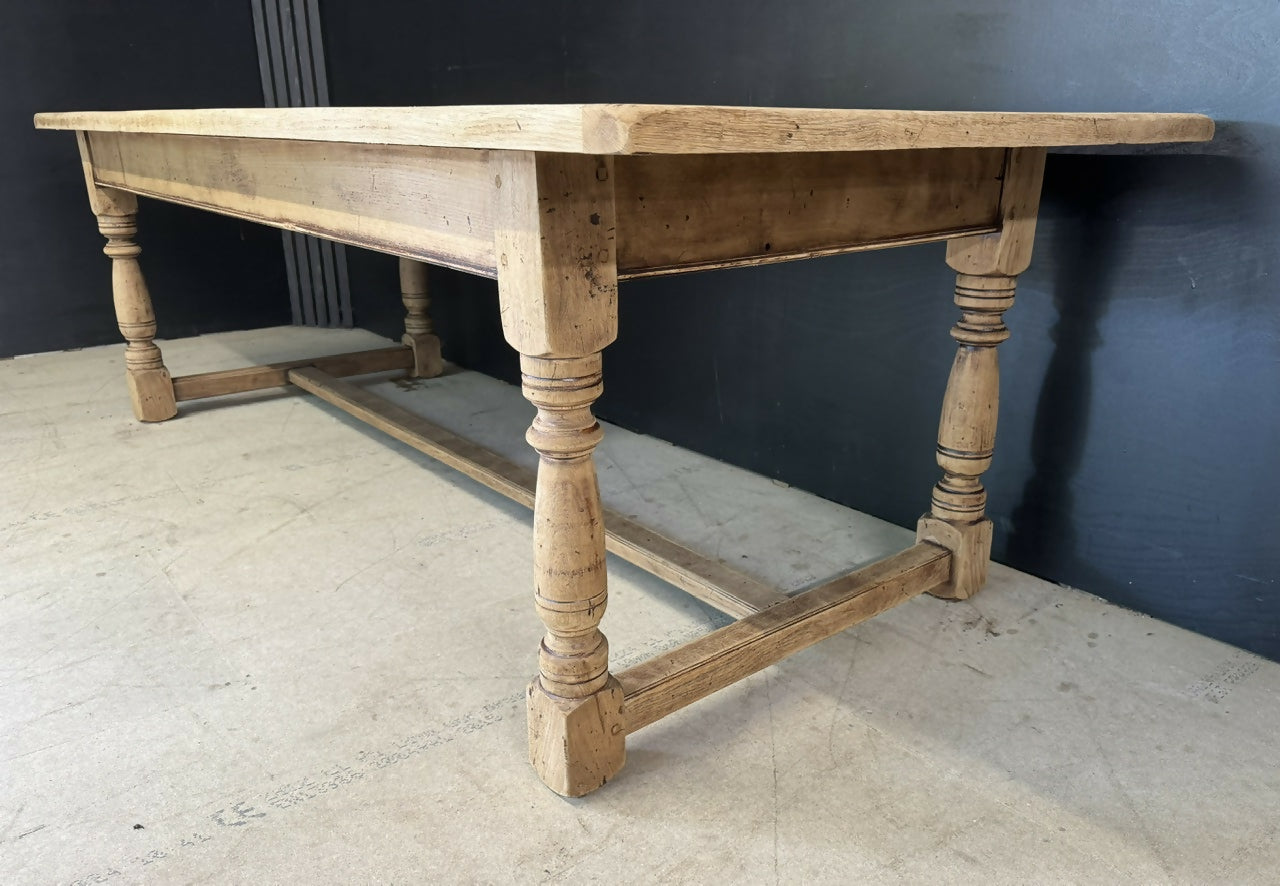 Large and Deep Oak Farmhouse Dining Table