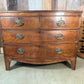 Antique Georgian Bowfront Two over Two Chest of Drawers, c 1820