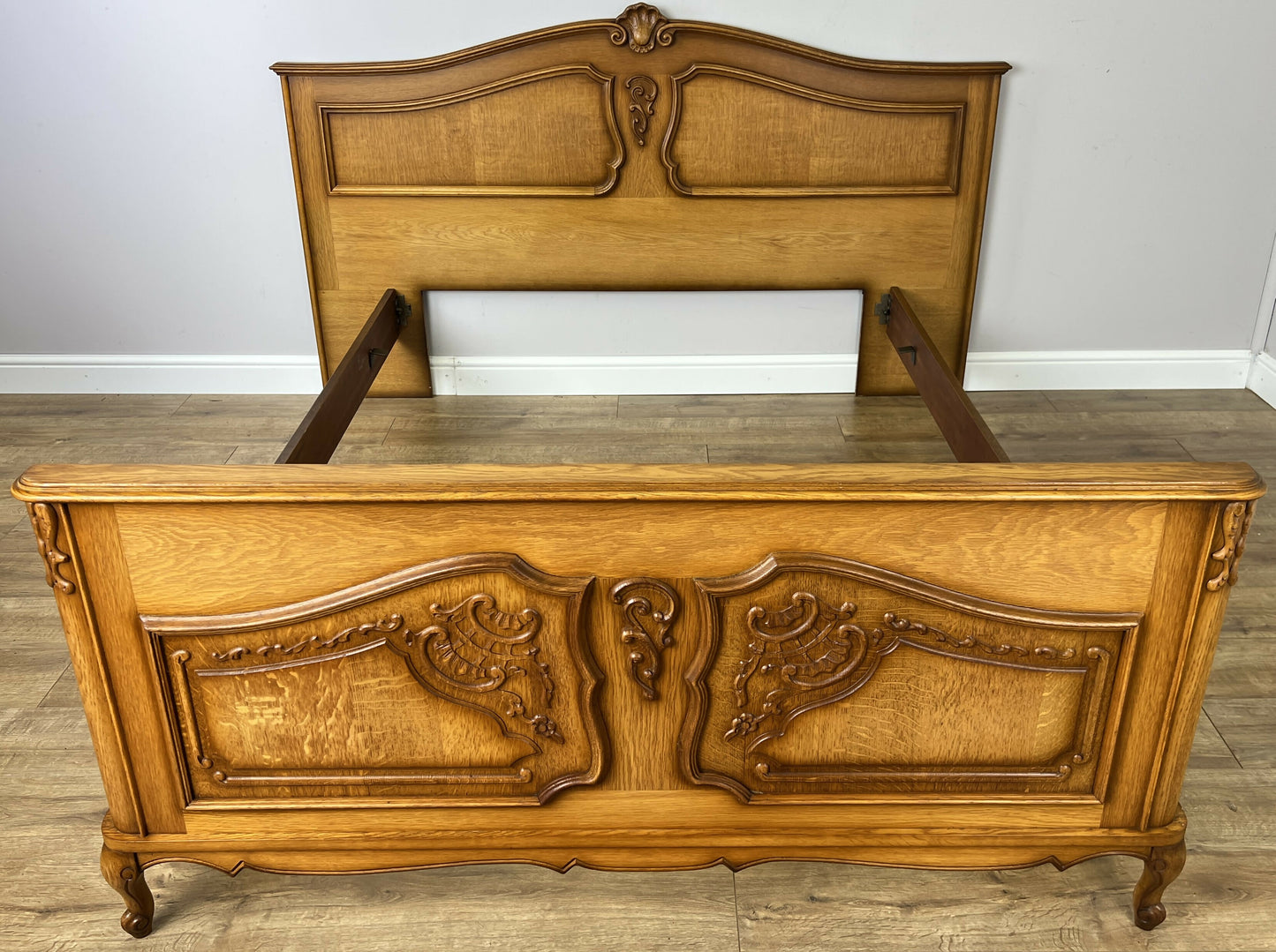 Bed Vintage French Louis XVI Style Double Frame Carved Headboard LOT 6391