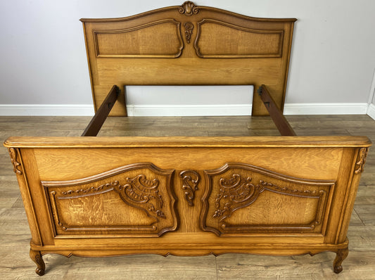 Bed Vintage French Louis XVI Style Double Frame Carved Headboard LOT 6391