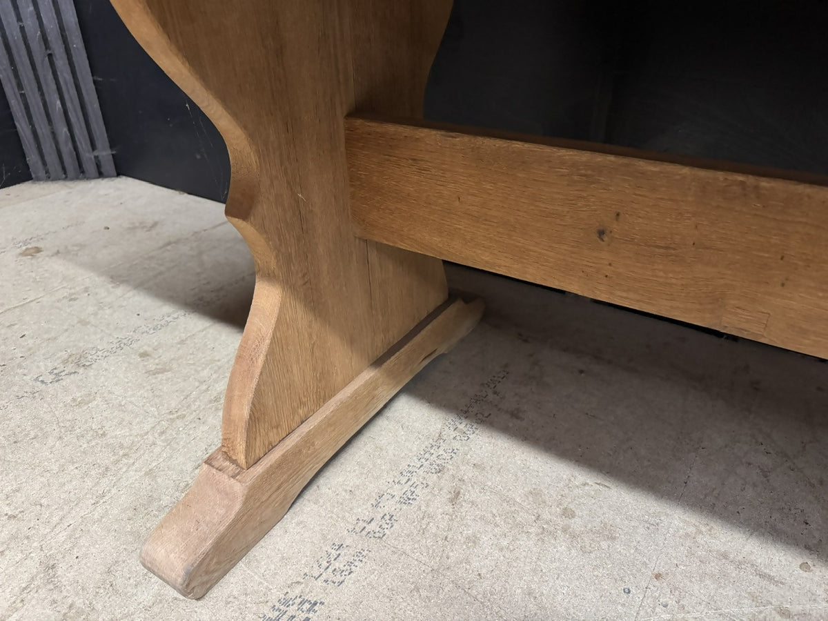 French Bleached Oak Farmhouse Dining Table