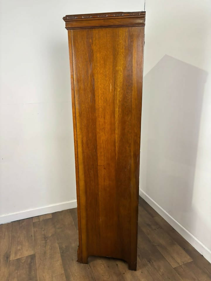 Vintage Oak Hall / Bachelor’s Wardrobe – Compact Single Door Hanging Cupboard