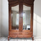 Antique Early 1900’s Mirrored Armoire Wardrobe French Oak Knockdown.