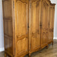 Wardrobe Vintage French Louis XVI Style Oak Four Door Carved Armoire LOT 6398