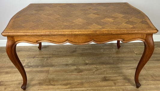 Dining Table Vintage French Style Oak Carved Folding Extendable Table LOT 6355