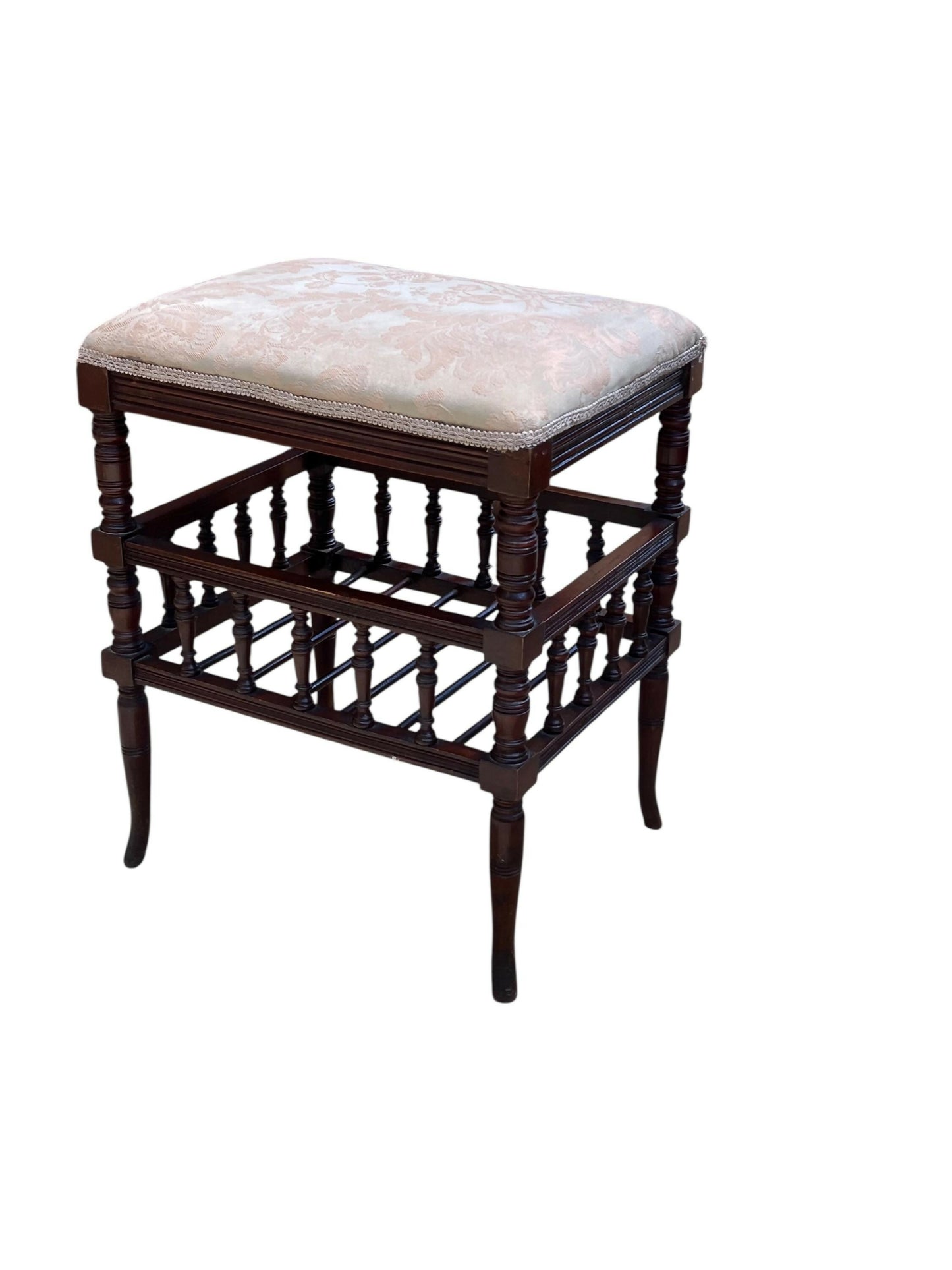 Antique Mahogany late Victorian spindle stool