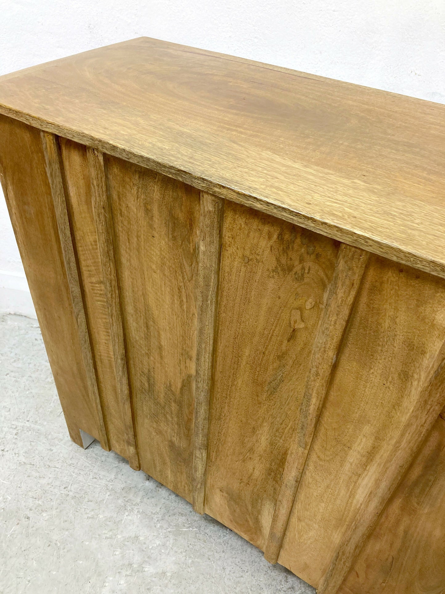 CARVED INDIAN SIDEBOARD. WHITE SIDEBOARD