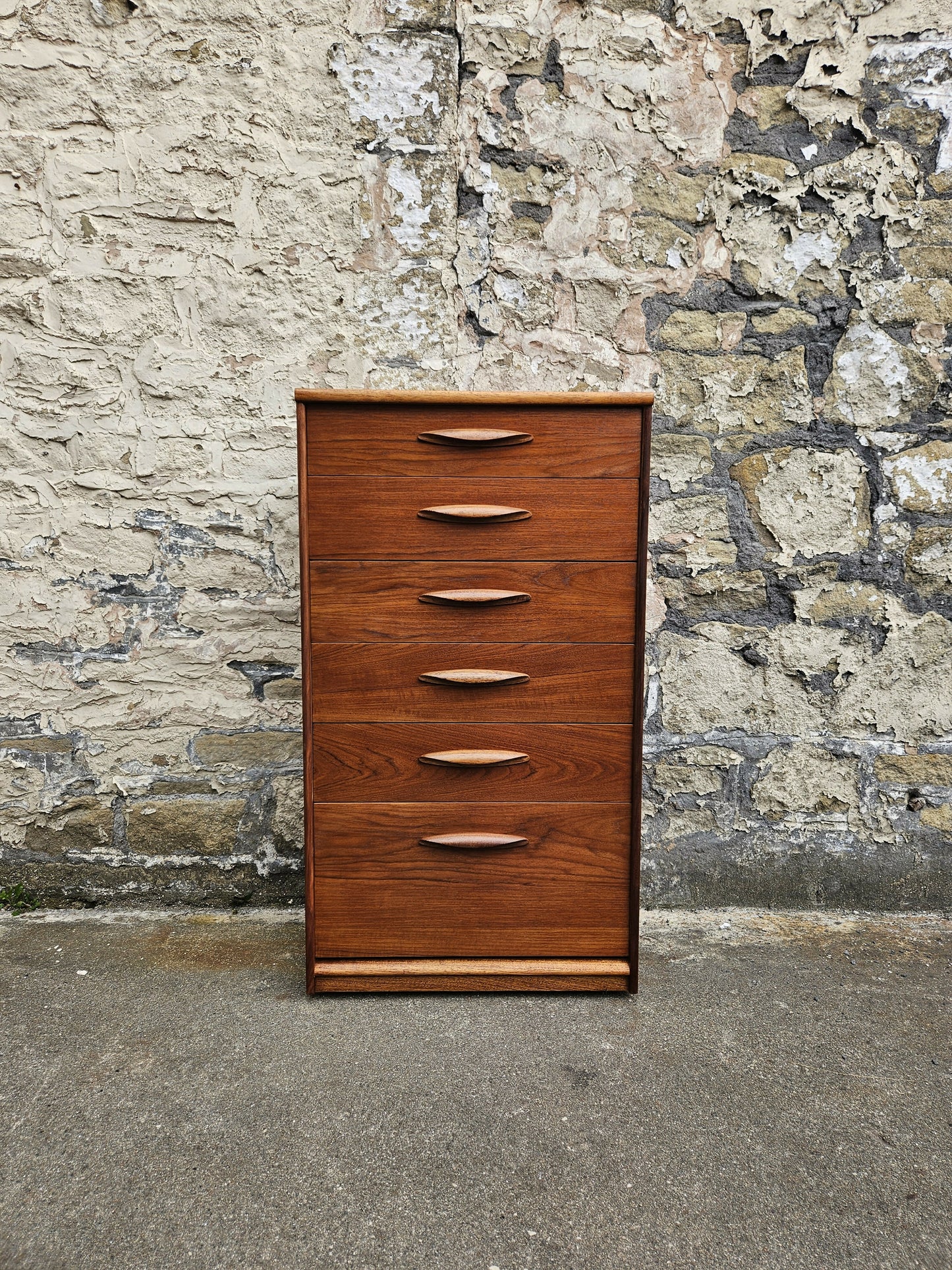 Austinsuite Chest of Drawers: Mid-Century Modern Tallboy Cabinet Teak Six Drawer