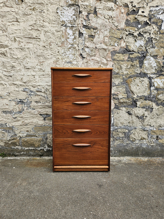 Austinsuite Chest of Drawers: Mid-Century Modern Tallboy Cabinet Teak Six Drawer