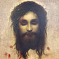 Vintage Religious Lithograph Print – Jesus Christus (St. Veronica’s Handkerchief) after Gabriel Max