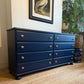 Newly refurbished large bank of drawers chest of drawers solid wood dresser
