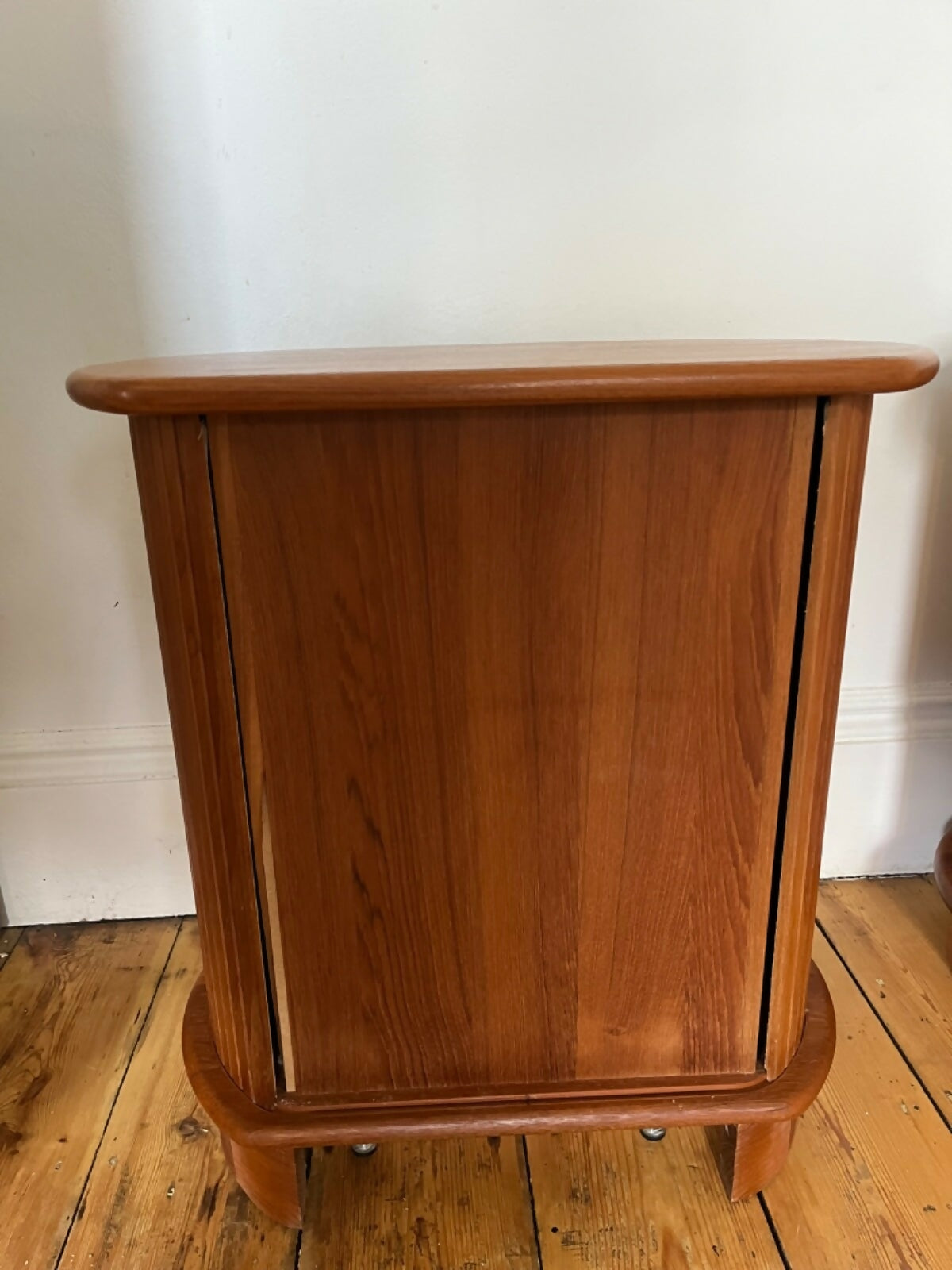 Danish Retro Teak Bedside Cabinets By Dyrlund W Tambour Doors