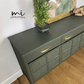 Refinished Mid Century Deep Olive Green Large Nathan Sideboard with drinks cabinet