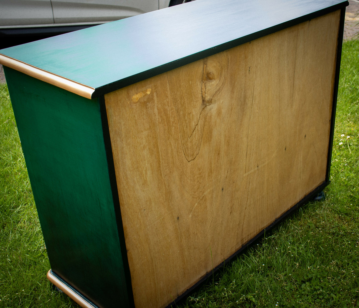 Green & Gold Repainted Pine Sideboard Dresser