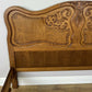 Bed Vintage French Louis XVI Oak Double Bed Frame Carved Headboard LOT 6375