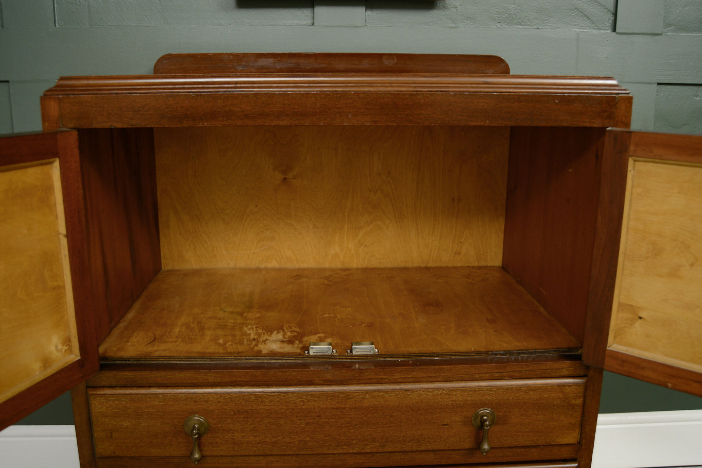 Mahogany Tallboy Cupboard with Drawers - Mid Century