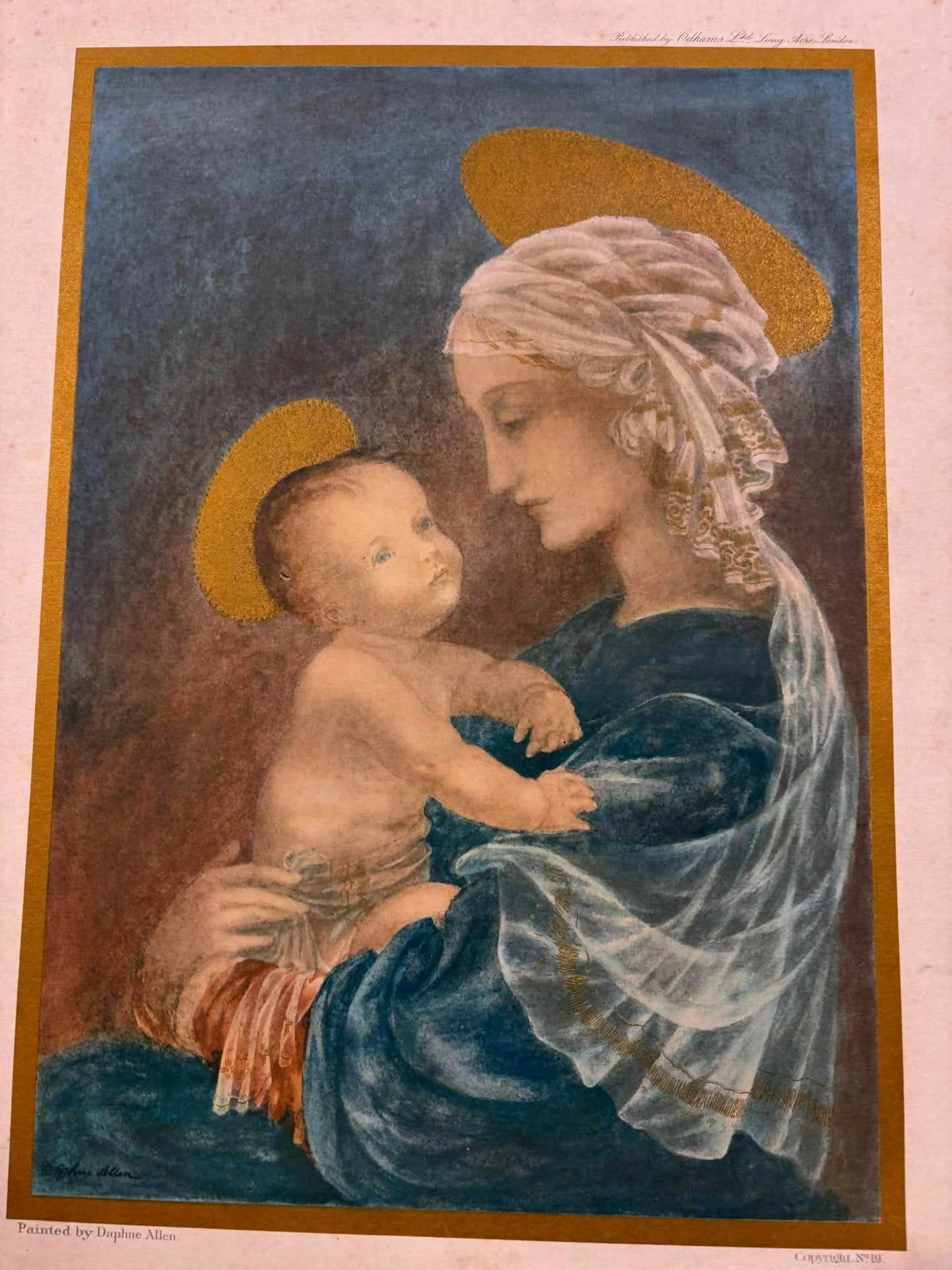Vintage Religious Print – Mater Christi after Daphne Allen