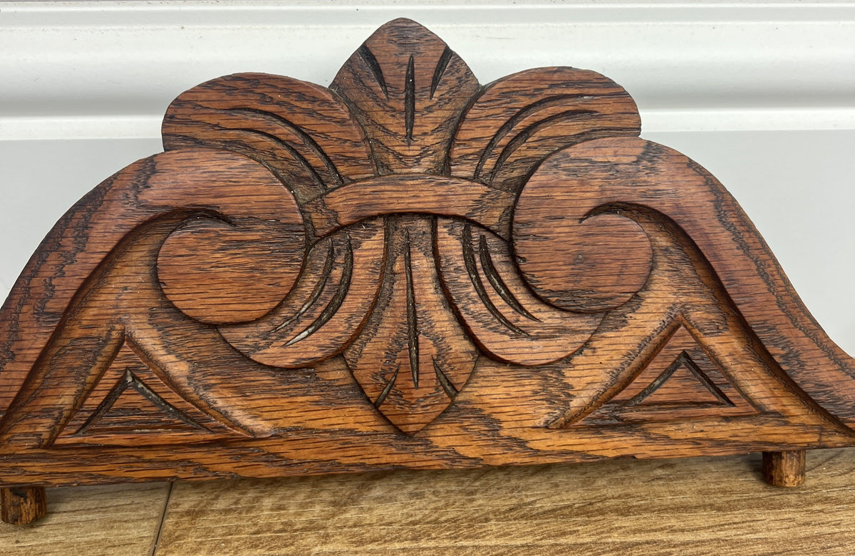 Pediment Antique French Style Oak Carved Decorative Furniture Mount LOT 6548