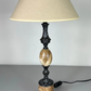 Table Lamp Vintage French Style Ceramic Brass Lamp with Shade LOT 5079