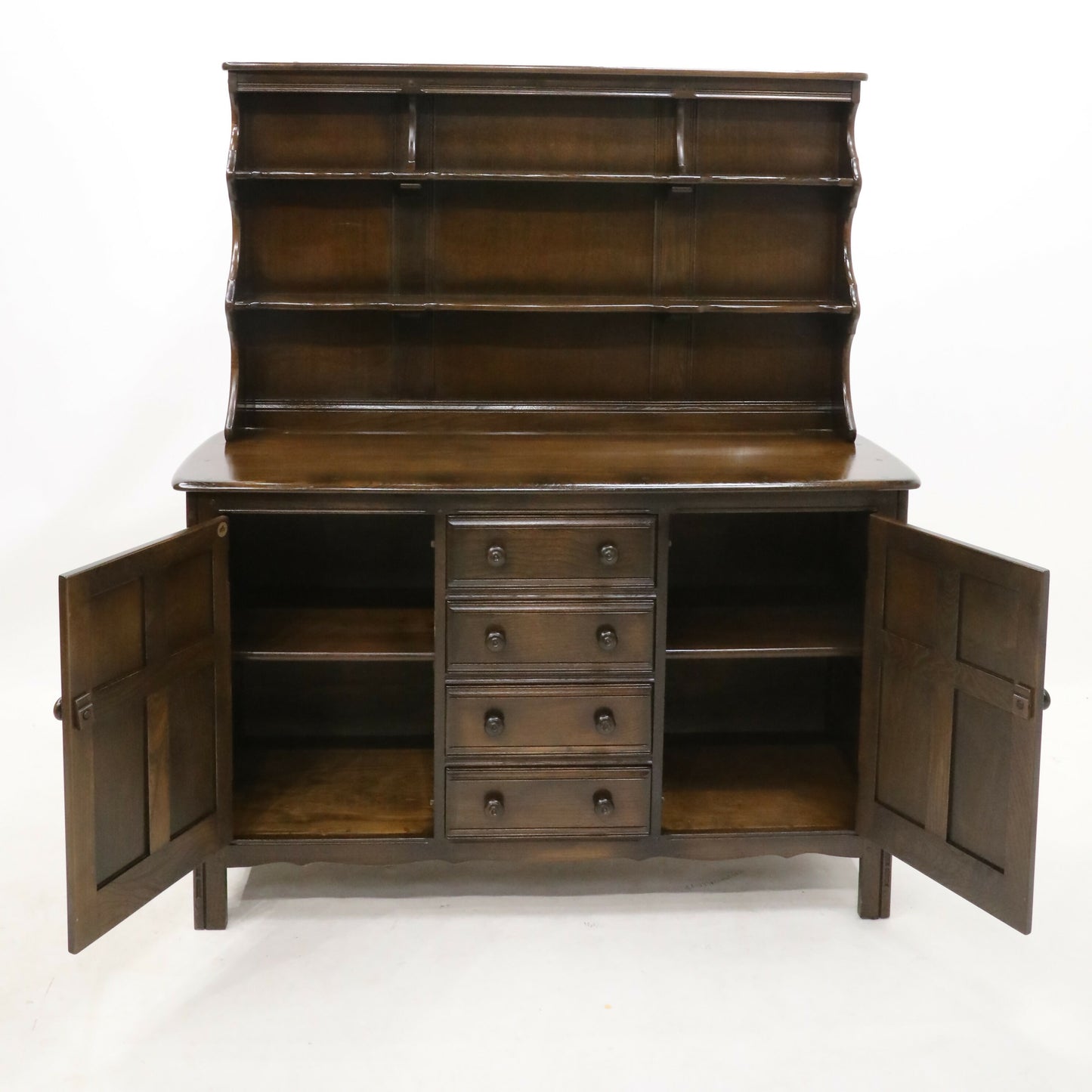 Ercol Old Colonial Welsh Dresser 4 Drawers 2 Cupboards Shelving FREE UK Delivery. SBR8731/1801D