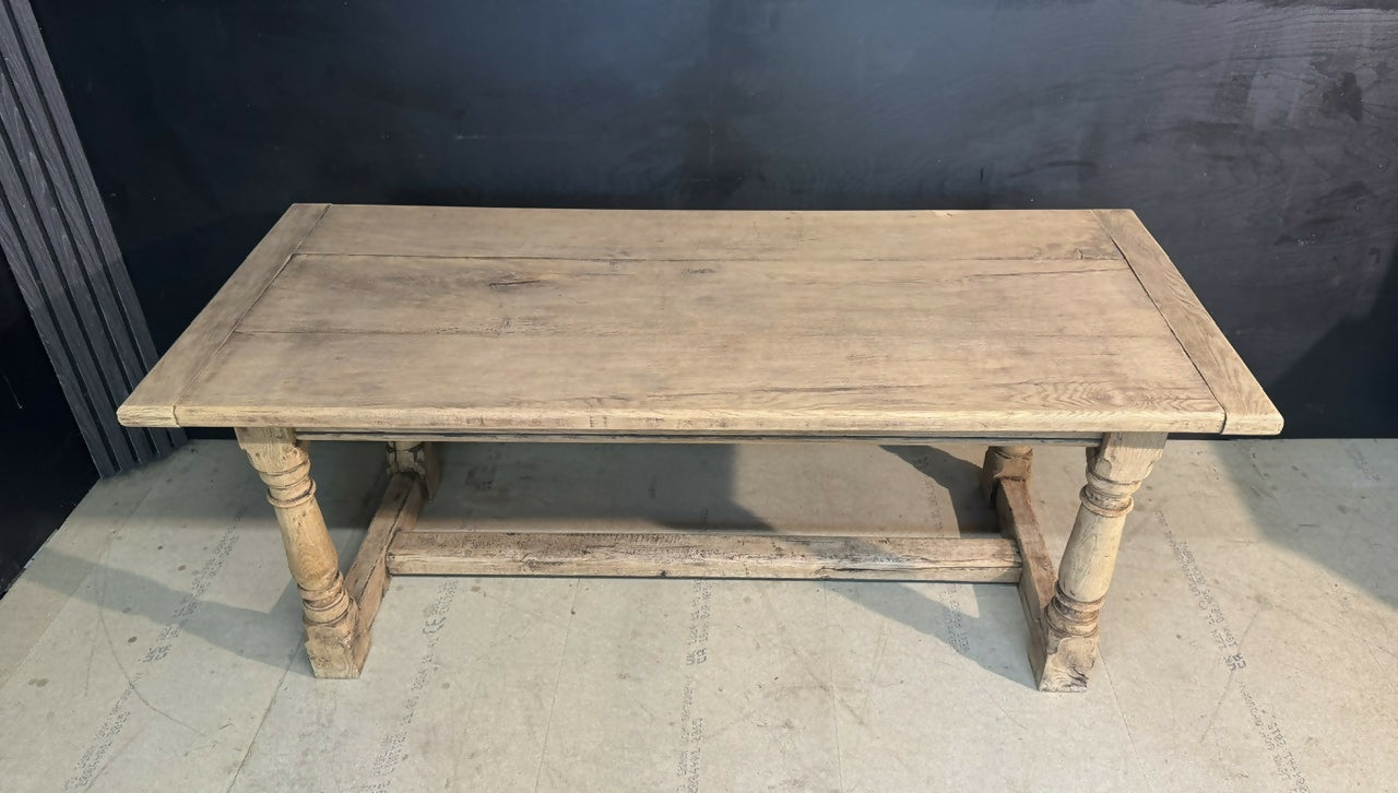 Bleached Oak Farmhouse Dining Table