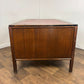 Mid Century Oak Kneehole Twin Pedestal Desk
