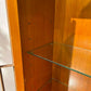 Yew Wood Display Cabinet With Glass Shelves