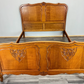 Bed Vintage French Louis XVI Oak Double Bed Frame Carved Headboard LOT 3791